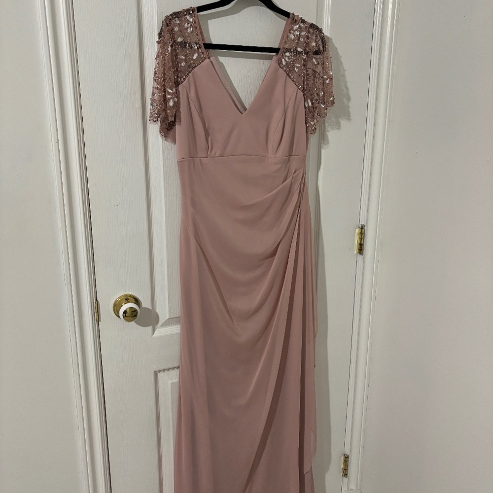 V Neck Flutter Sleeve Dress